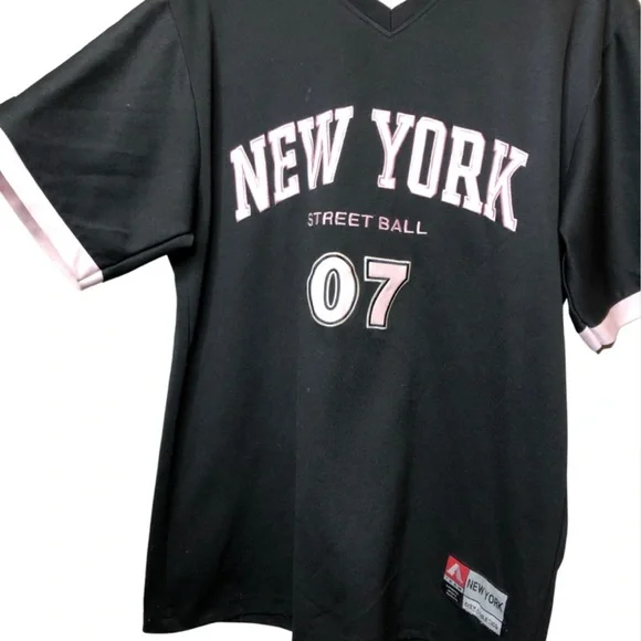 Vintage City Athletics New York Street‎ Ball Jersey Black V-Neck Women's Large - Picture 5 of 16